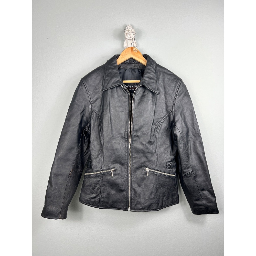 Wilson's Women's Medium‎ Leather Black Jacket Zip